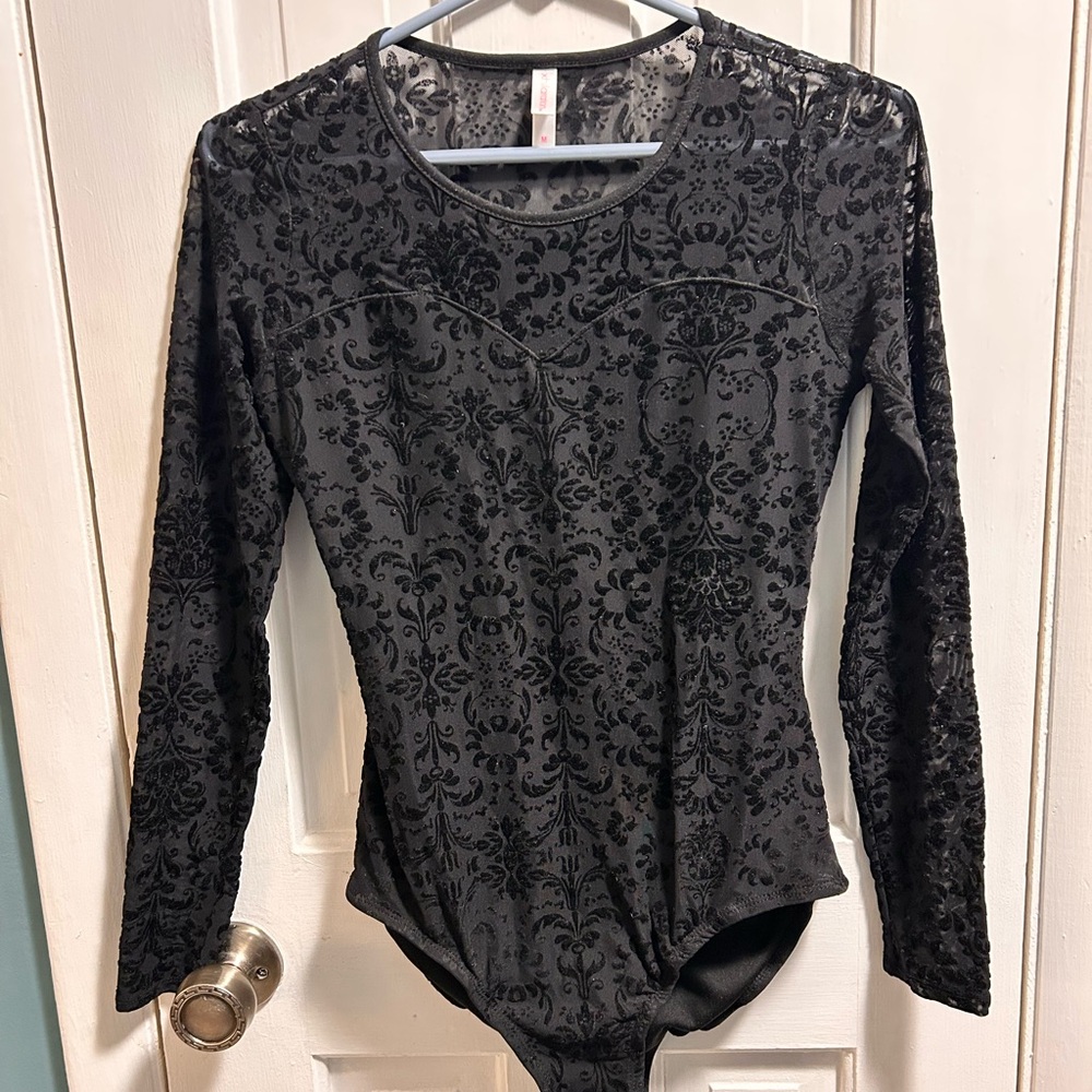 Elegant Black Long Sleeve Bodysuit